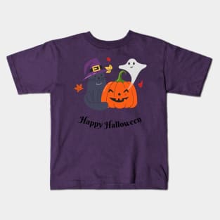 Happy Halloween! Happy Fall Season Autumn Vibes Halloween Thanksgiving and Fall Color Lovers Kids T-Shirt